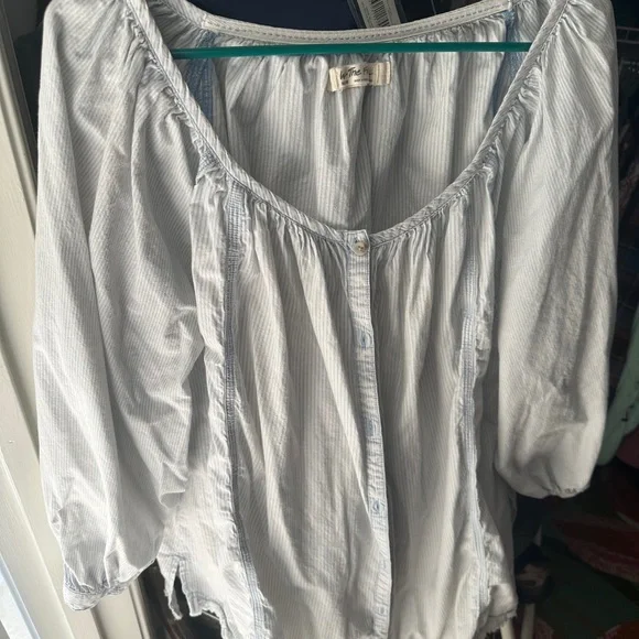 Women's Light Blue Blouse fits large - Picture 2 of 5